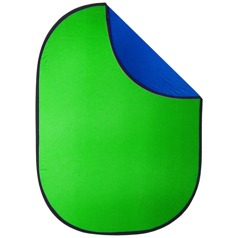 Green & Blue Collapsible Video Background with Stand & Clamp Set - Perfect for YouTube, TikTok & Zoom Meetings