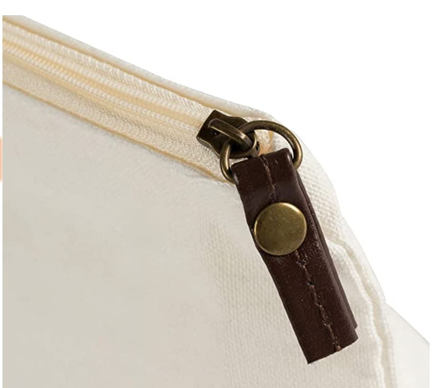 Juvale 6 Pack White Cotton Canvas Makeup Bags with Zipper - 11.75 x 5.5 Inch Travel Toiletry Organizer Set for Cosmetics, Jewelry & DIY Crafts | Perfect for Travel, Gym, Home Storage & Gift Giving