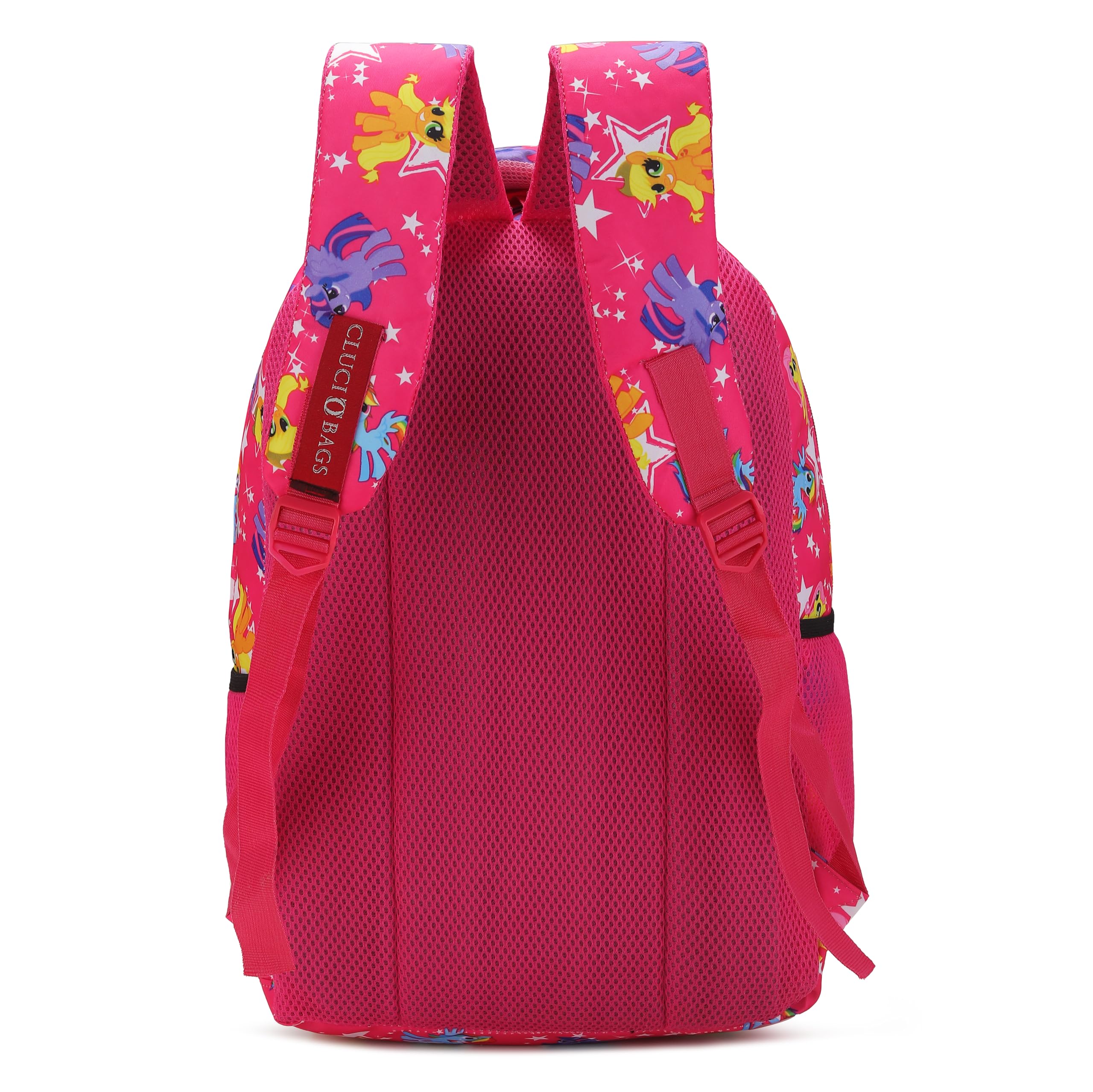CLUCI Pink Printed Fabric School Backpack for Girls Ages 5-15 | Lightweight Kids Bookbag with Adjustable Straps | Perfect for Elementary, Middle School & Daily Use