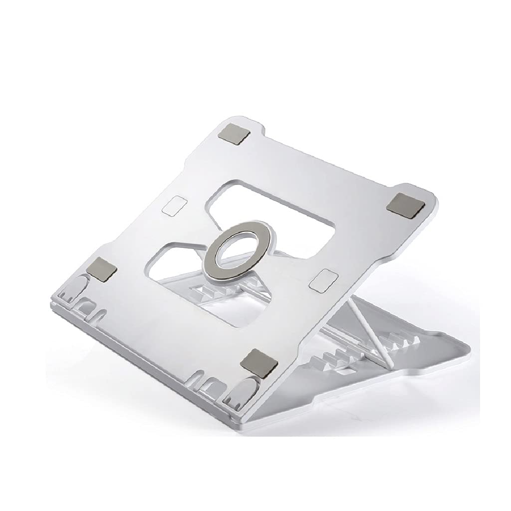 WPBOY Foldable Laptop Cooling Stand with Adjustable Height - Ergonomic Notebook Radiator Bracket for 11-17.3 Inch Laptops (White) - Perfect for Home Office, Gaming & Workstation Setup