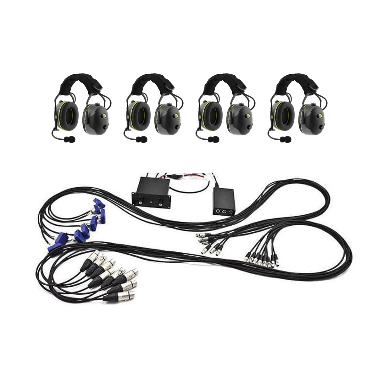 Racing Radios 4P Intercom System - 4-Person Off-Road Communication Headset for Motorsports, Racing & Adventure | Perfect for Rally, Biking & Team Coordination