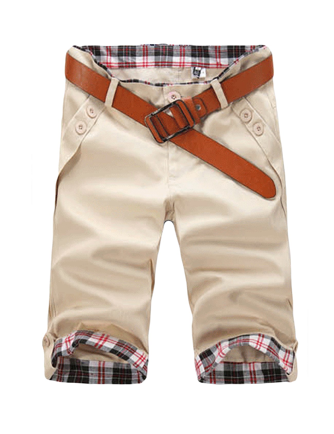 Men's Plaid Printed Cargo Shorts - Casual Bermuda Shorts for Outdoor Activities, Hiking, and Summer Wear