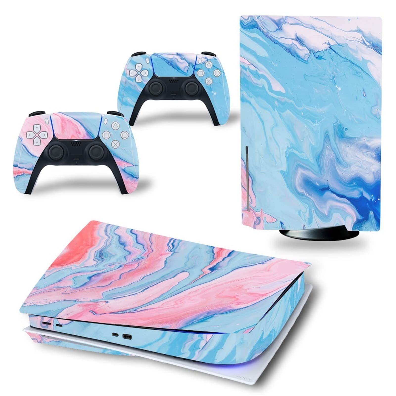 Anime PS5 Disc Edition & Controller Vinyl Skin Wrap Cover - Custom Console Charging Station Decal for PlayStation 5 (0808 Design) - Perfect Gaming Gift & Setup Accessory for Gamers & Anime Fans