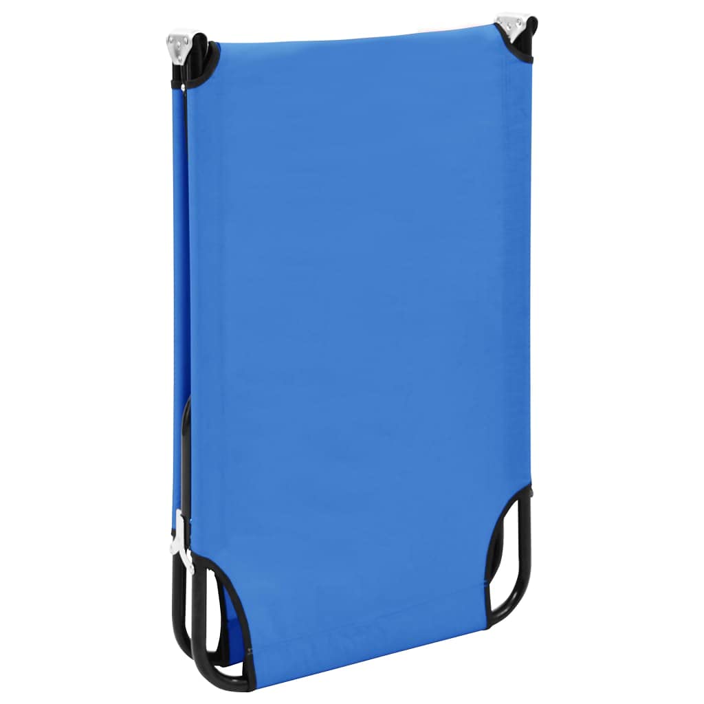 Foldable Travel Lounger - Portable Blue Steel Sun Lounger for Outdoor, Lawn, Courtyard & Beach | Perfect for Sunbathing, Camping & Poolside Relaxation