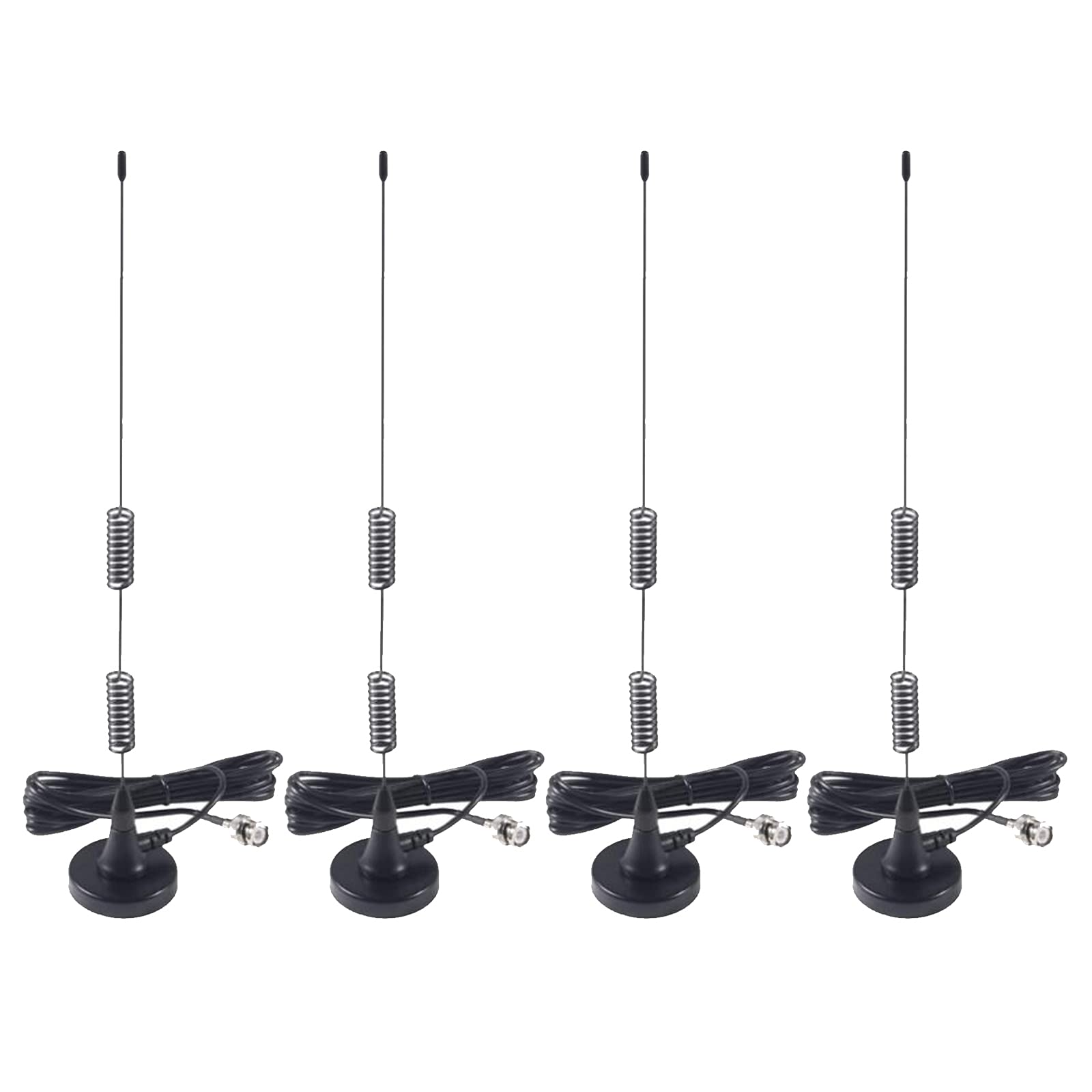 4-Pack Police Scanner Antenna 20-1300MHz HF VHF UHF BNC Male Antenna for Radio Shack, Ham Radio & Emergency Scanners - Perfect for Police Monitoring, Amateur Radio & Emergency Preparedness