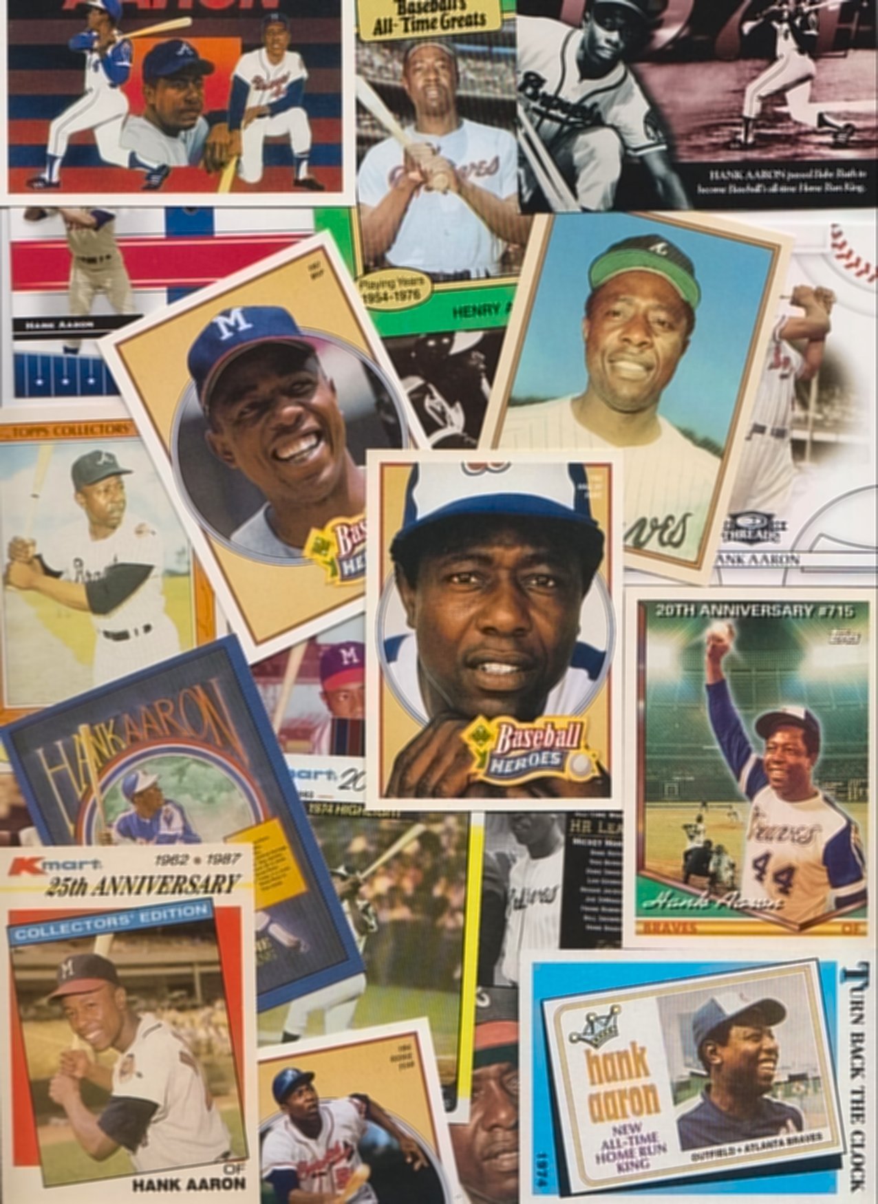 Hank Aaron Baseball Cards Collection - 25 Unique Cards for Collectors & Fans | Perfect for Sports Memorabilia, Gifts & Display