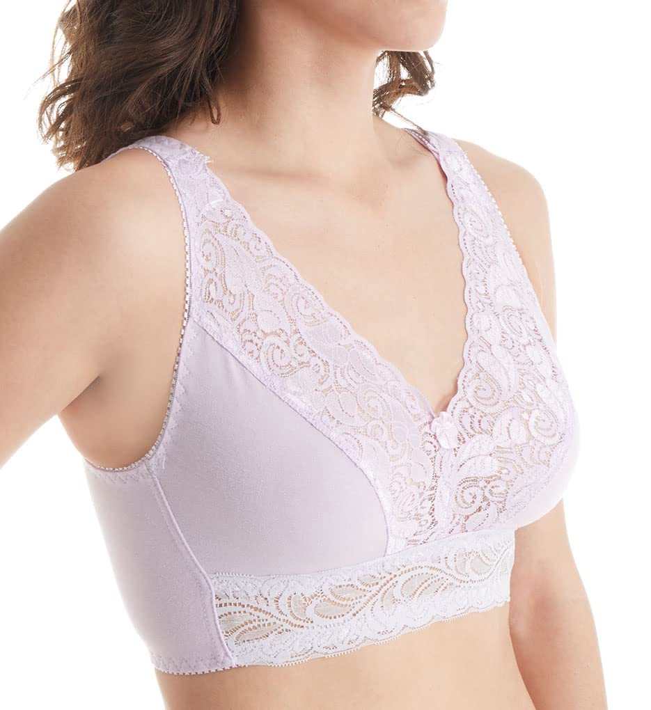 Valmont Women's Lace Leisure Bra with Back Hook Closure - Comfortable Lingerie for Sleep, Lounge & Everyday Wear