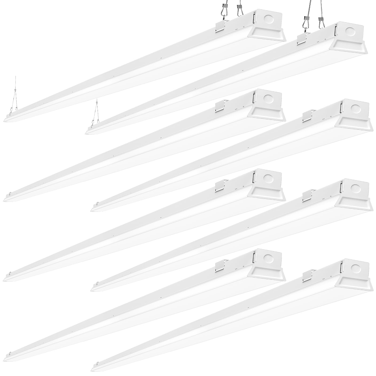 ANTLUX 8FT LED Shop Light Fixture - 110W Linkable LED Strip Lights (8 Pack) - 12200 Lumens, 5000K Daylight - Energy Efficient Fluorescent Tube Replacement for Garage, Warehouse & Workshop Lighting - Perfect for Industrial Spaces, Retail Stores and Home DIY Projects