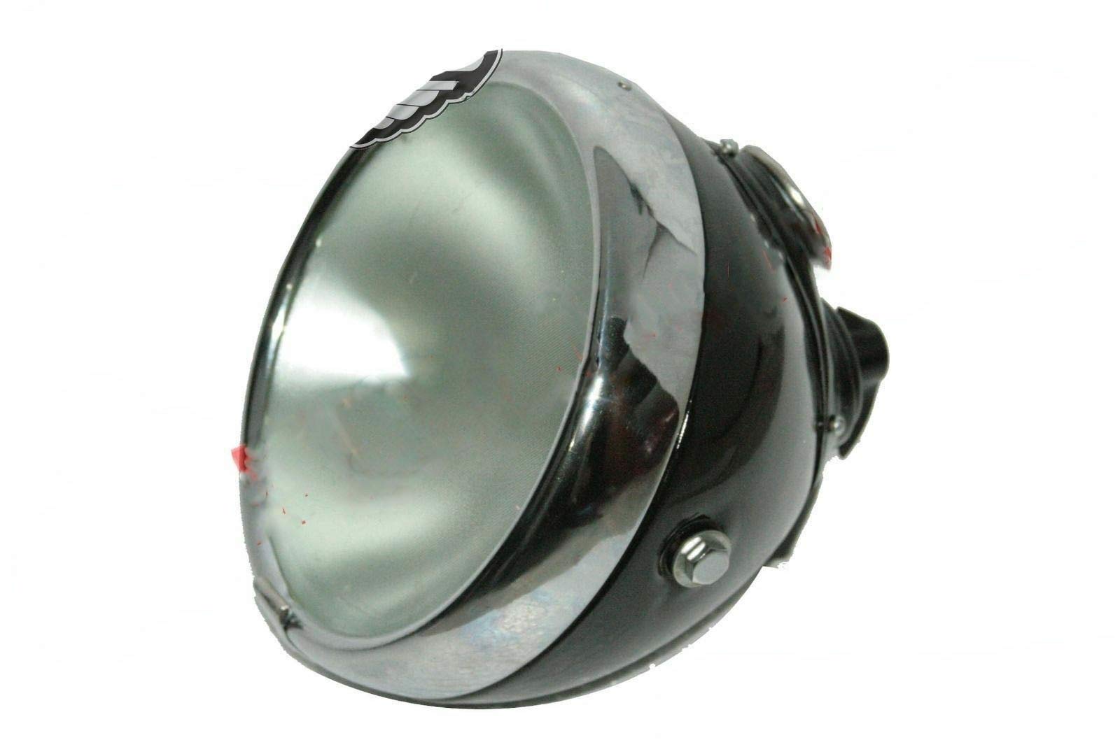 Royal Enfield BSA Norton Lucas Style 8 Inch Flat Glass Headlight - Classic Motorcycle Replacement Part for Vintage Bike Restoration & Night Riding