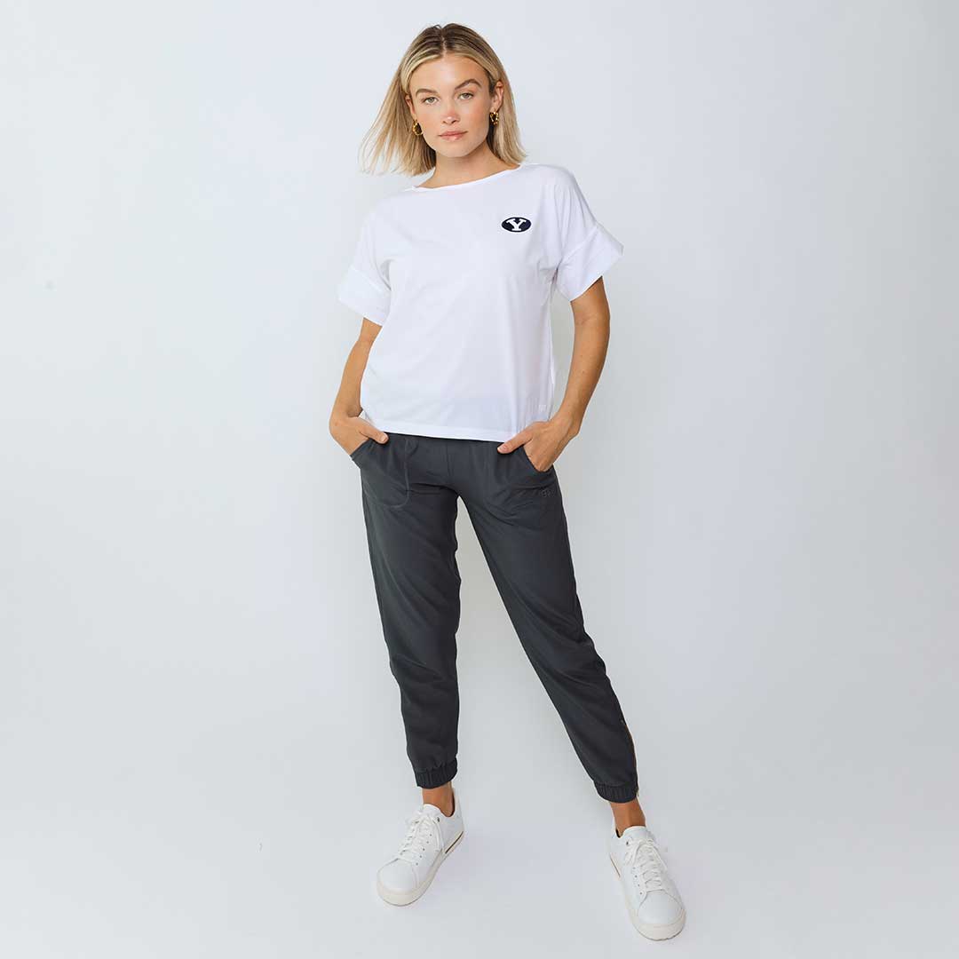 BYU Boss T-Shirt for Men - Premium Cotton White Tee - Comfortable Casual Wear for Everyday, Work & Street Style