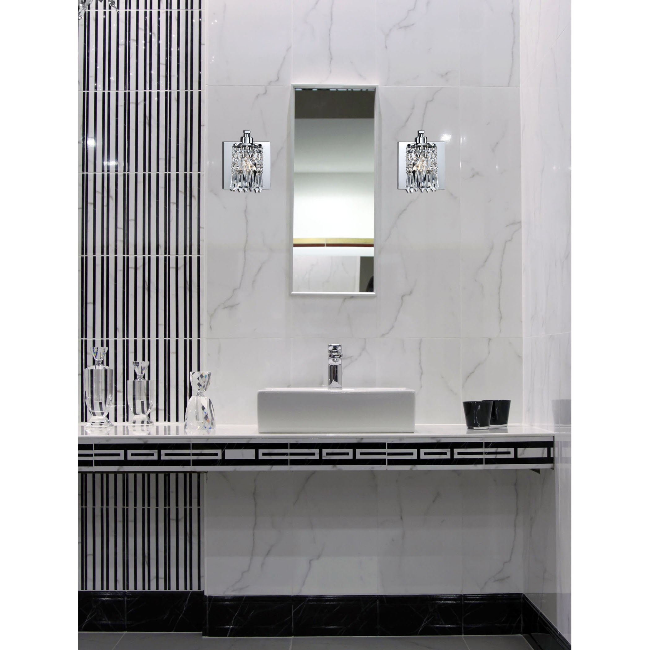 Elk 11229/2 Optix 2-Light Bathroom Vanity Light in Polished Chrome - Perfect for Modern Bathroom & Powder Room Lighting