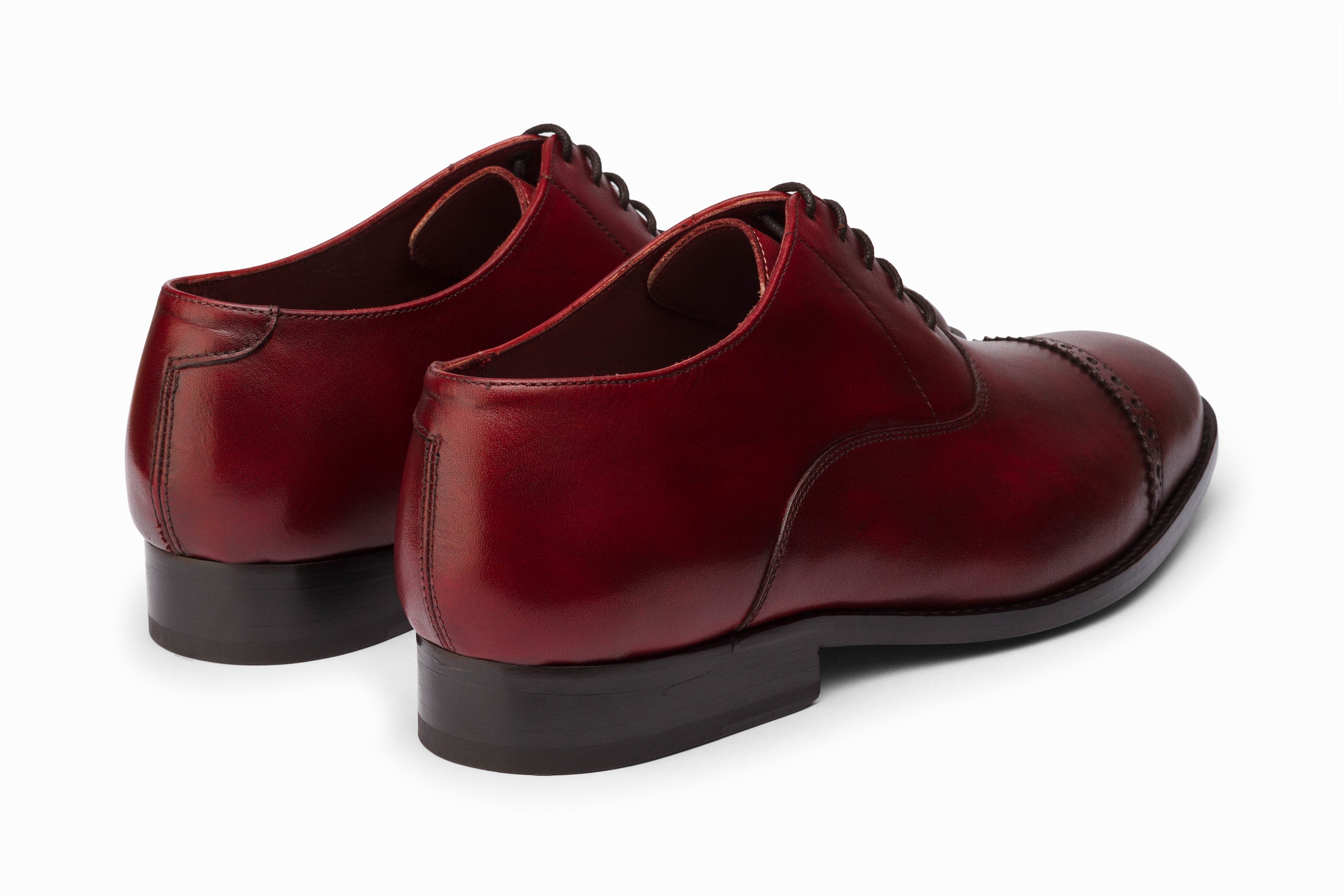 Premium Dark Oxblood Quarter Brogue Oxford Shoes for Men | Classic Dress Shoes for Business, Formal & Wedding Occasions