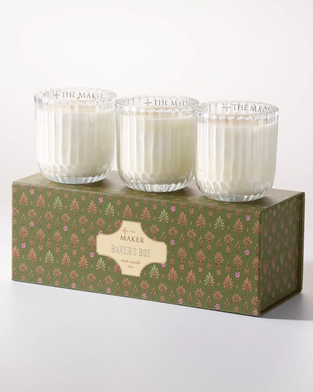 The Maker Baker's Box Candle Trio - Handmade Soy Wax Candles Set of 3, Natural Aromatherapy Gifts for Home, Relaxation & Romantic Ambiance