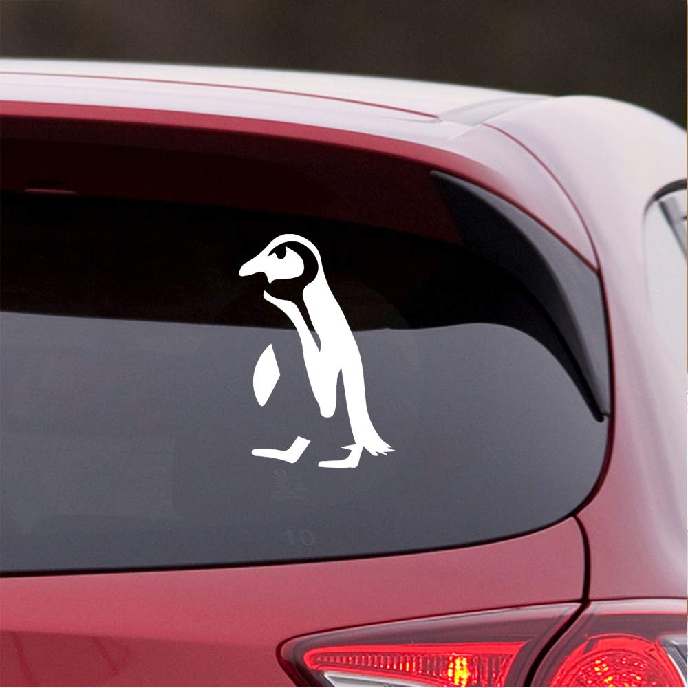 Premium Waterproof Penguin Silhouette Vinyl Decals (Set of 2) - White Adhesive Stickers for Laptop, Phone, Helmet, Car Window, Mug & Wall Decor - Perfect for Home, Office & Gift Giving