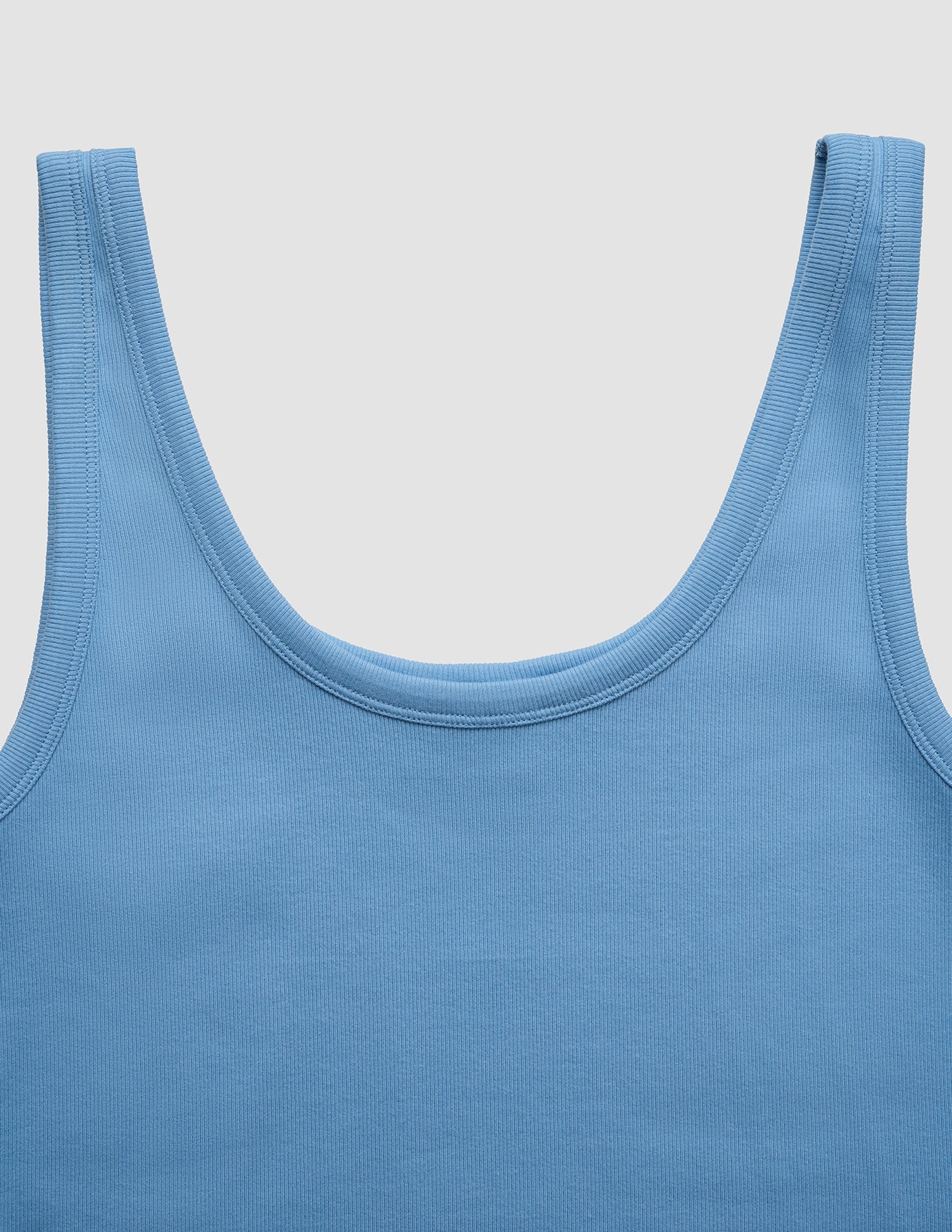 Women's Ribbed Tank Top - Soft Stretch Blissful Blue for Casual Wear & Summer Outfits