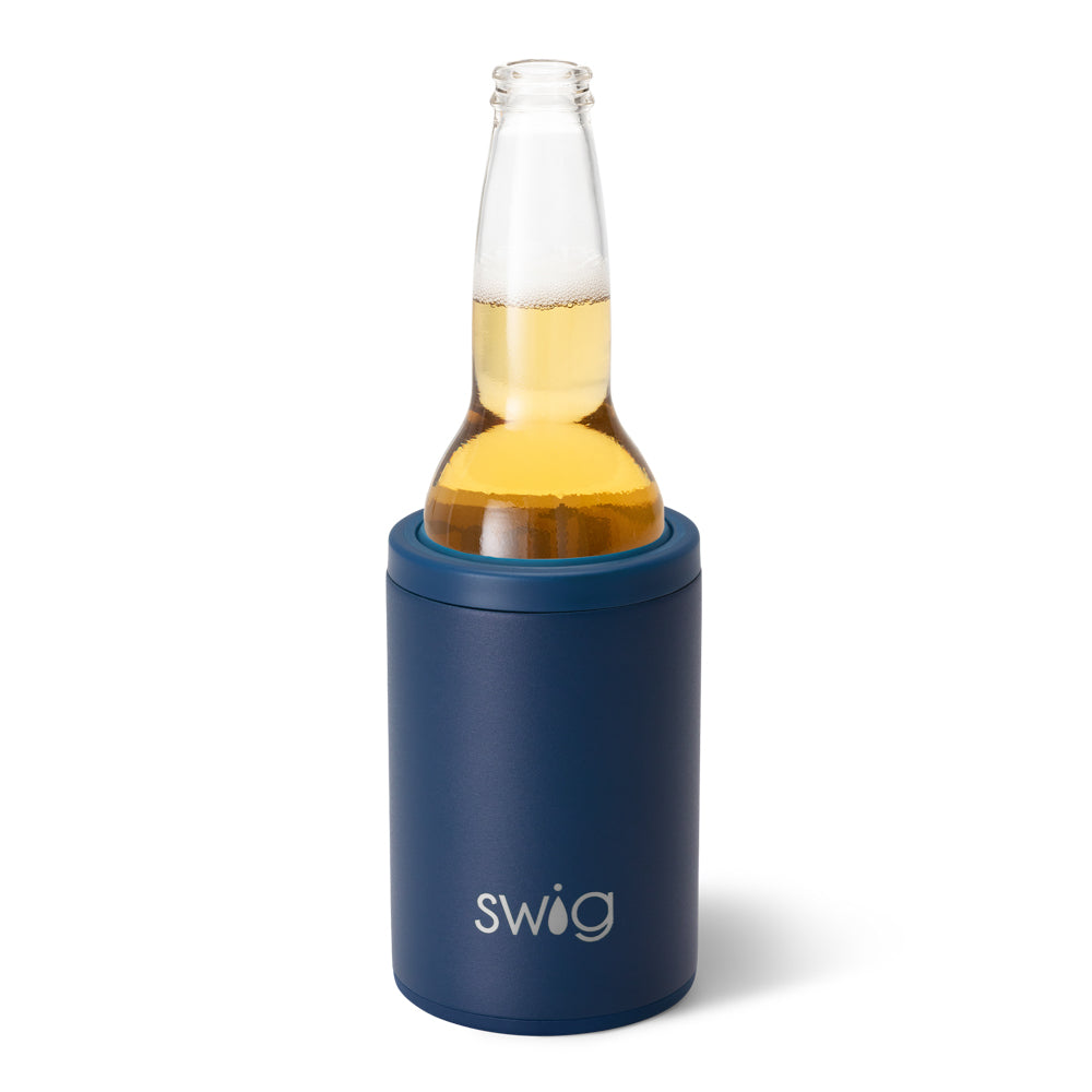 Premium Navy Blue Can & Bottle Cooler - 12oz Insulated Sleeve for Beer, Soda & Beverages - Perfect for Picnics, BBQs, Beach & Outdoor Parties