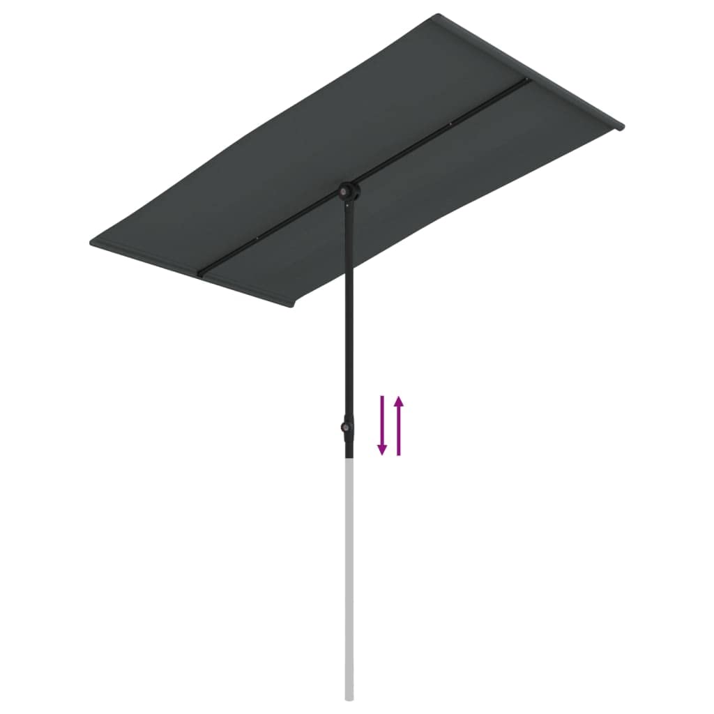 vidaXL 9ft Garden Parasol with Aluminum Pole - Patio Sun Shelter Umbrella for Outdoor Dining, Poolside, and Backyard Relaxation
