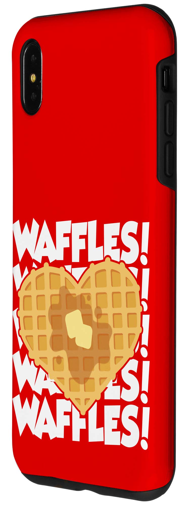 iPhone XS Max Cartoon Waffle Heart Case - Cute Breakfast Lover Phone Cover for Women & Girls - Perfect for Brunch Dates, Coffee Shops & Foodie Selfies