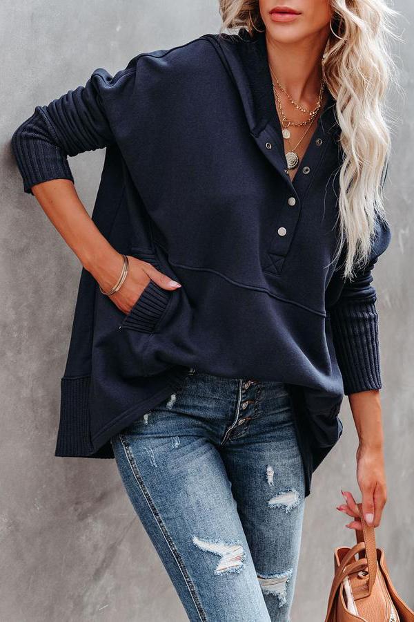 Delancey Cotton Pocketed Henley Hoodie for Men - Soft & Comfortable Pullover with Front Pockets - Perfect for Casual Wear, Outdoor Activities & Layering