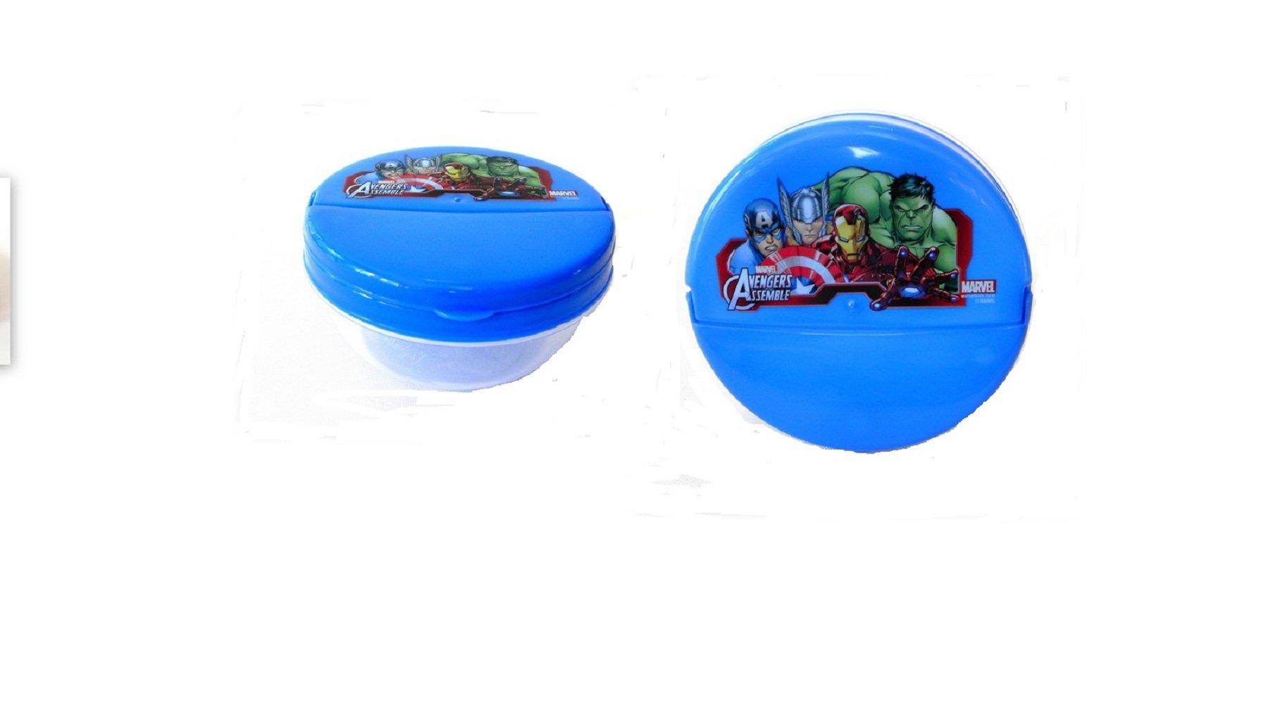 Marvel Avengers Kids Lunch Box Set - Reusable Plastic Water Bottle, Sandwich & Snack Containers with Blue Fork & Spoon | School Lunch, Picnic, Camping Essentials