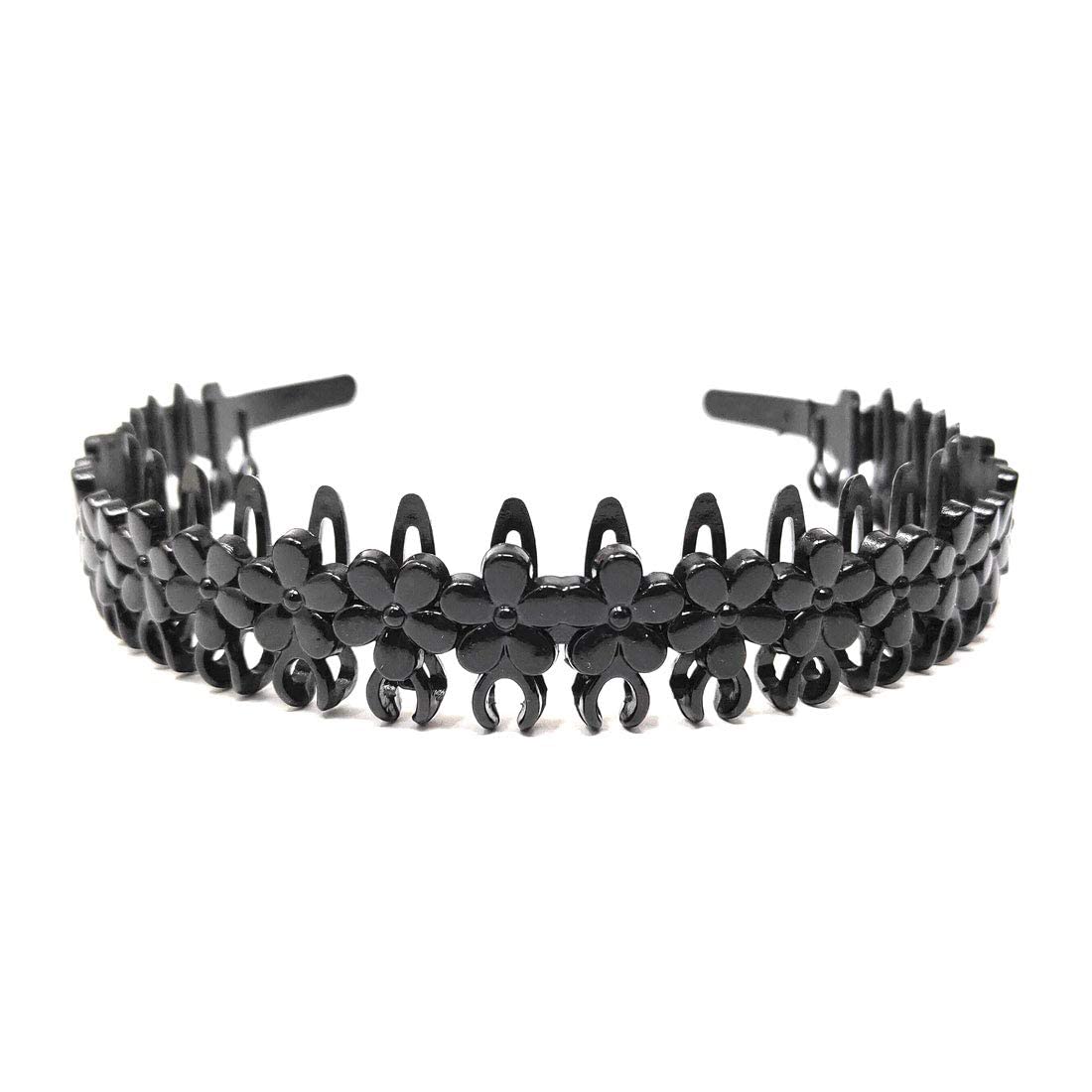 Trendy Plastic Floral Hair Bands for Women & Girls - 6 Pack Headbands for Everyday Wear, Fashion Accessories, School, Work & Party Use