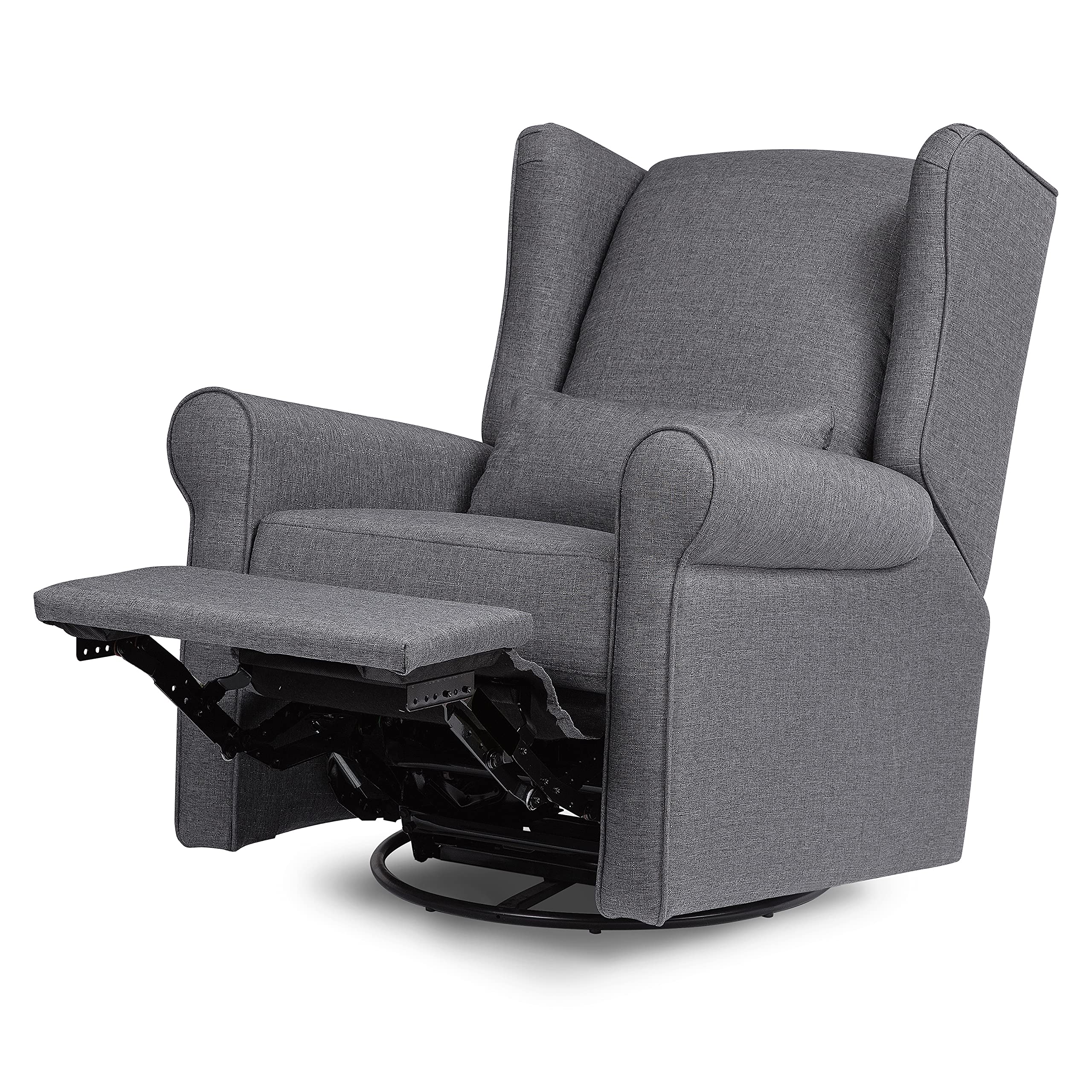 DaVinci Hayden Recliner and Swivel Glider Chair - Shadow Grey - Greenguard Gold & CertiPUR-US Certified - Ergonomic Living Room Recliner for Nursery, Home Theater, Office & Relaxation - Perfect for Nursing Mothers, Movie Nights and Home Office Comfort