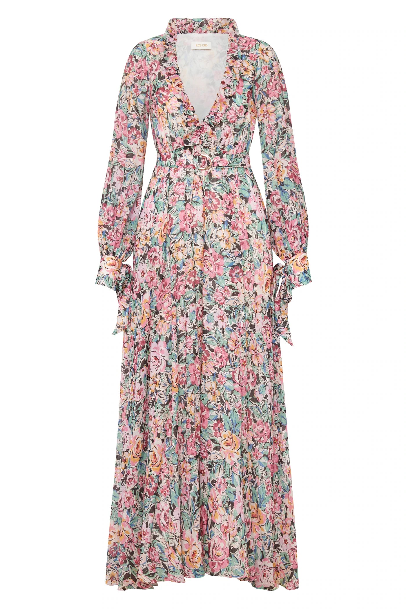 Elegant V-Neck Ruffled Dress for Women - Perfect for Parties, Weddings & Special Occasions