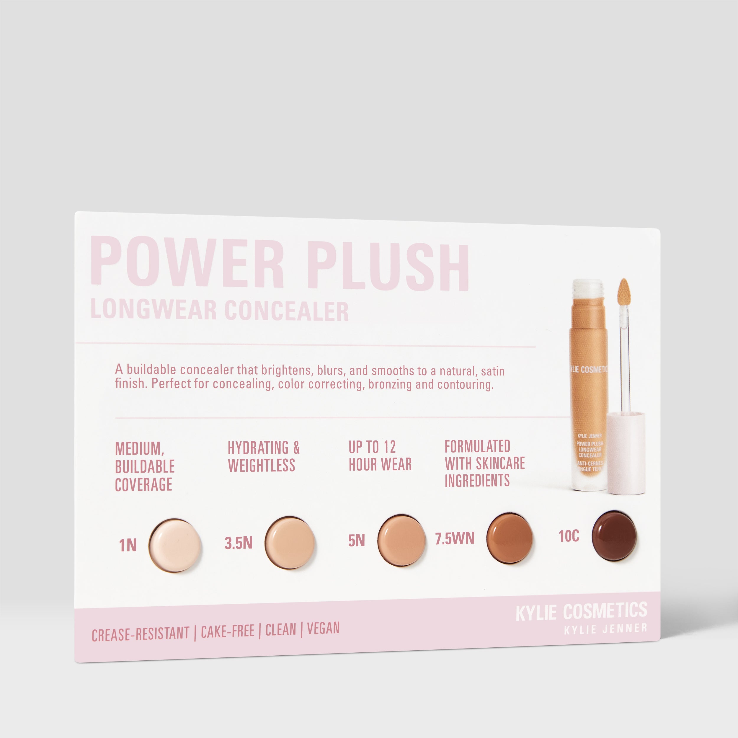 Long-Lasting Power Plush Concealer - Full Coverage & Hydrating - Perfect for Dark Circles & Blemishes (Ideal for Daily Makeup & Travel)