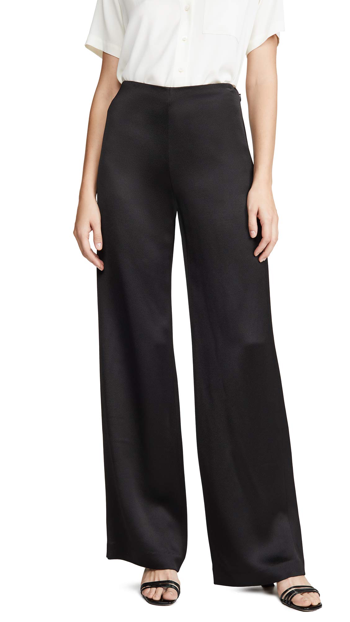 Theory Women's Clean Wide Leg Pants - High Waist Linen Blend Trousers for Work & Casual | Office Wear, Summer Outfits & Travel Essentials