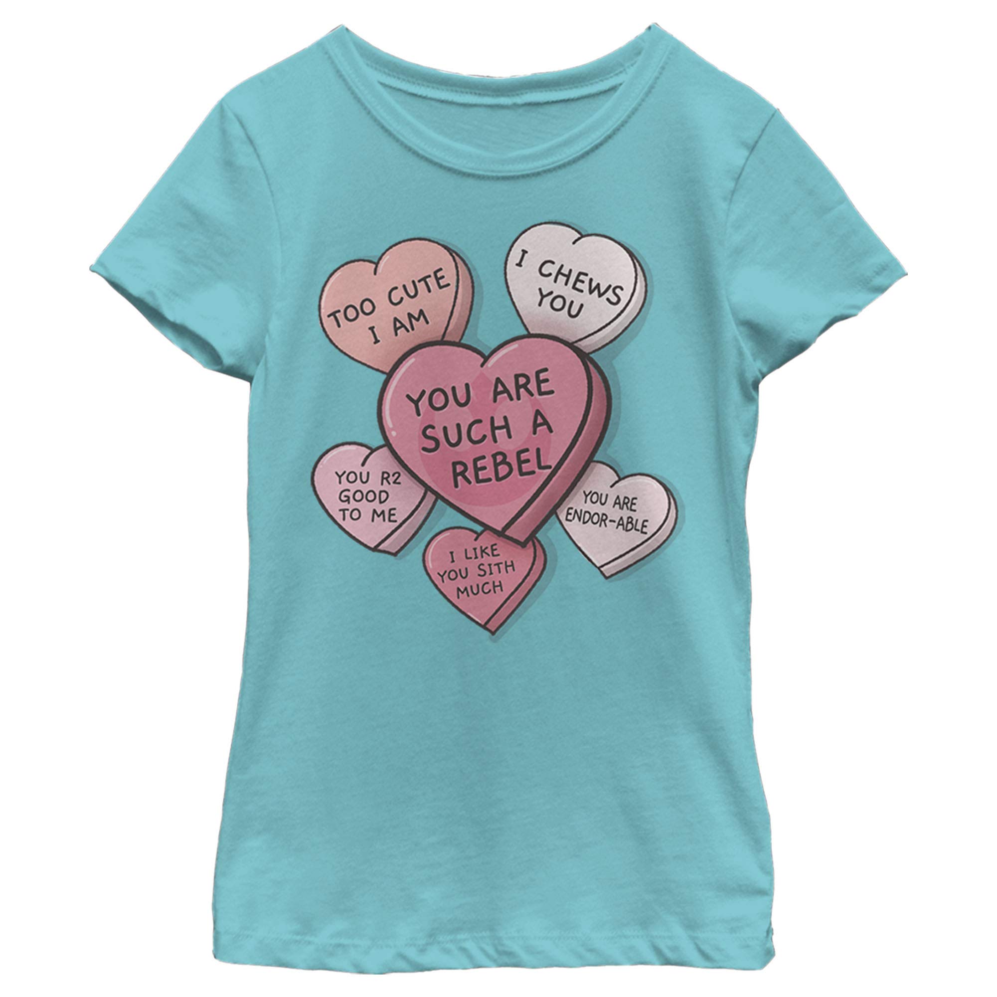 Star Wars Candy Hearts Girls Short Sleeve T-Shirt | Cute Graphic Tee for Kids | Perfect for Cosplay, Birthday Parties & Everyday Wear