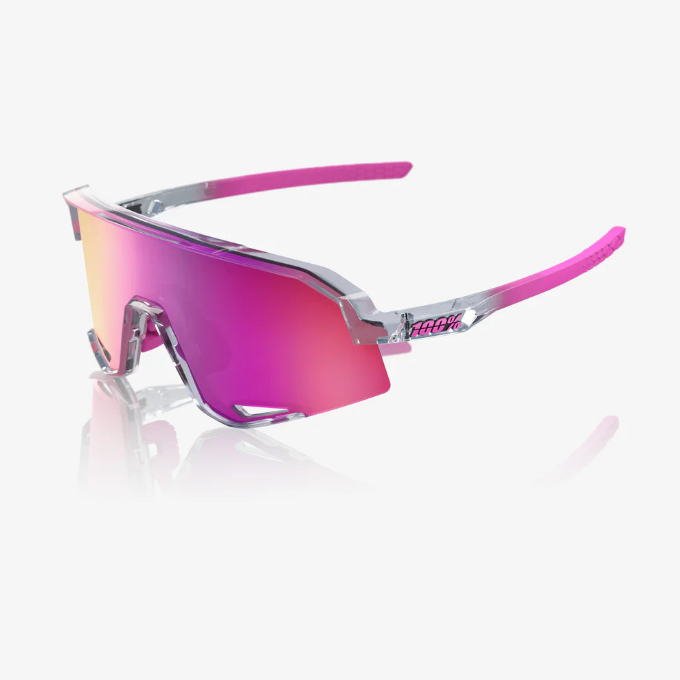 SLENDALE 100% UV Protection Sunglasses - Polished Translucent Grey Frame with Purple Multilayer Mirror Lens for Men & Women | Perfect for Driving, Beach, and Outdoor Activities