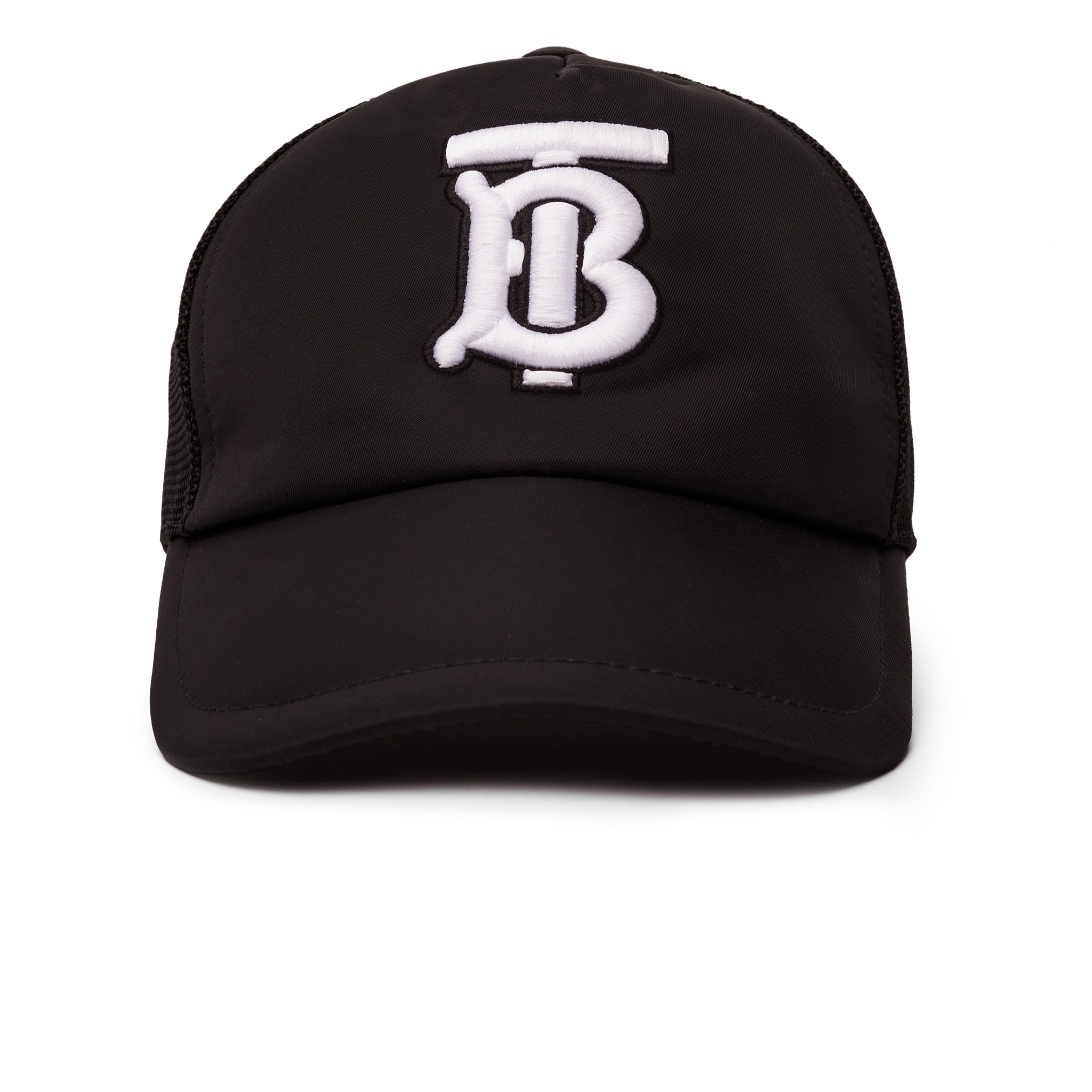 Burberry Embroidered Mesh Trucker TB Black Cap - Stylish Designer Baseball Hat for Men & Women - Perfect for Outdoor Activities, Travel & Fashion Accessories
