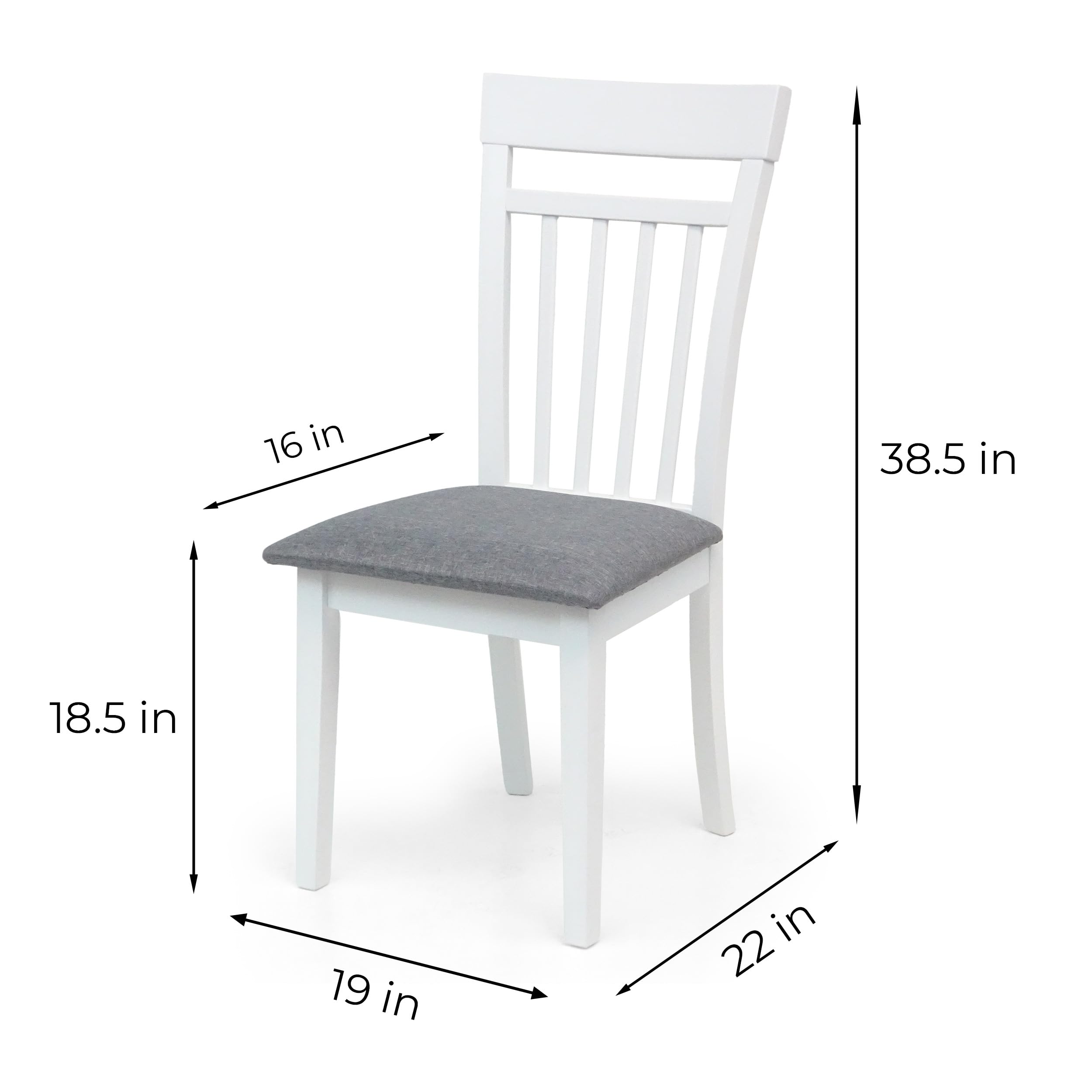 **3-Piece White Solid Wood Dining Set - Square Table & 2 Side Chairs - Classic Kitchen Furniture for Small Spaces & Breakfast Nooks**