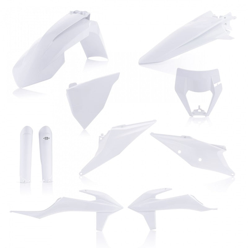 Acerbis Full Plastic Kit for 20-23 KTM 150 500 XCF-W XC-W TPI EXC-F - White | Motorcycle Body Replacement Parts for Off-Road & Trail Riding