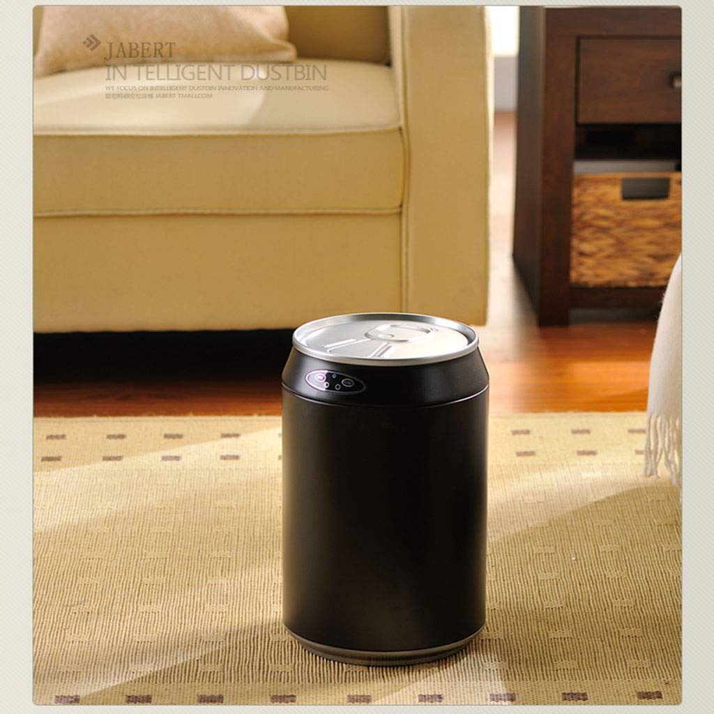 Automatic Sensor Trash Can with Lid - Smart Touchless Garbage Bin for Kitchen, Bathroom, Living Room - Black - Hygienic Waste Bin for Home & Office Use