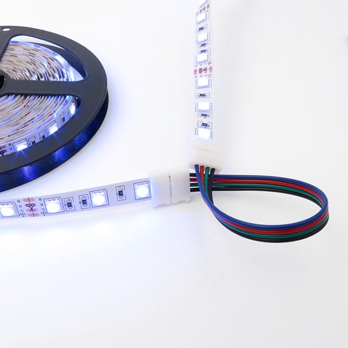 5050 RGB LED Strip Connectors 4 Pin - 10mm L Shape LED Light Connector Kit for Indoor/Outdoor Decoration, Home Theater & DIY Lighting Projects