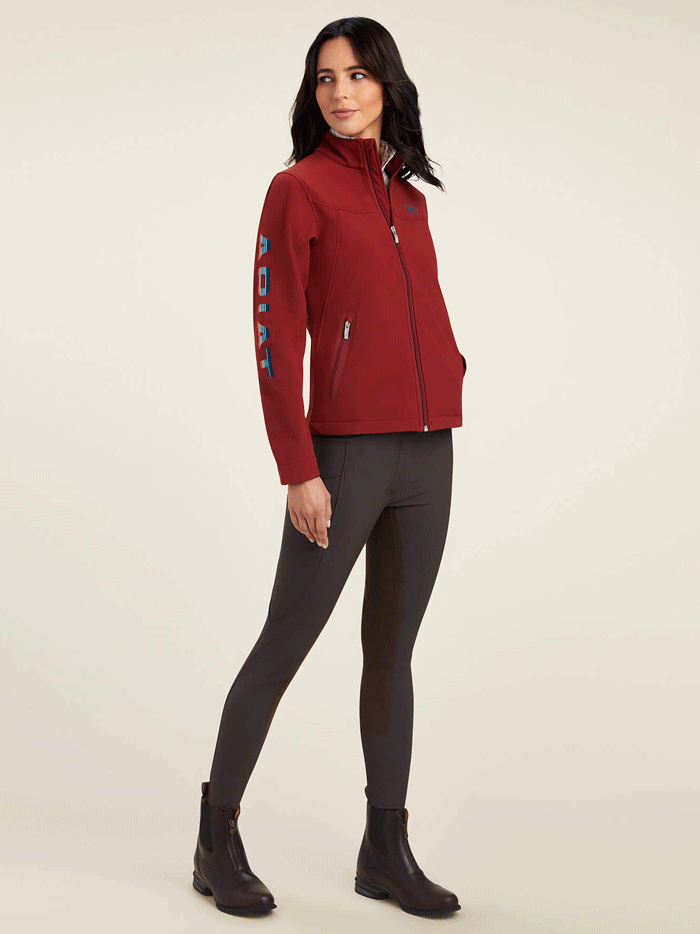 Ariat Women's New Team Softshell Jacket - Red 10041280 | Waterproof Windbreaker for Outdoor Activities & Horseback Riding