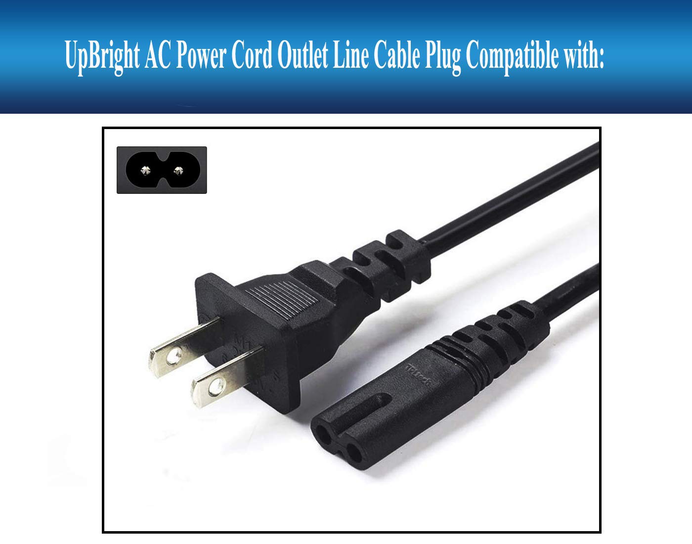 UpBright Replacement AC Power Cord for Sony CFS-D20/DW38/DW60/DW80/W450/W501 AM/FM CD Player & Cassette Recorder - Compatible with Sony Radio Series (Excludes CFS-W301) - Perfect for Home, Office, or Studio Use