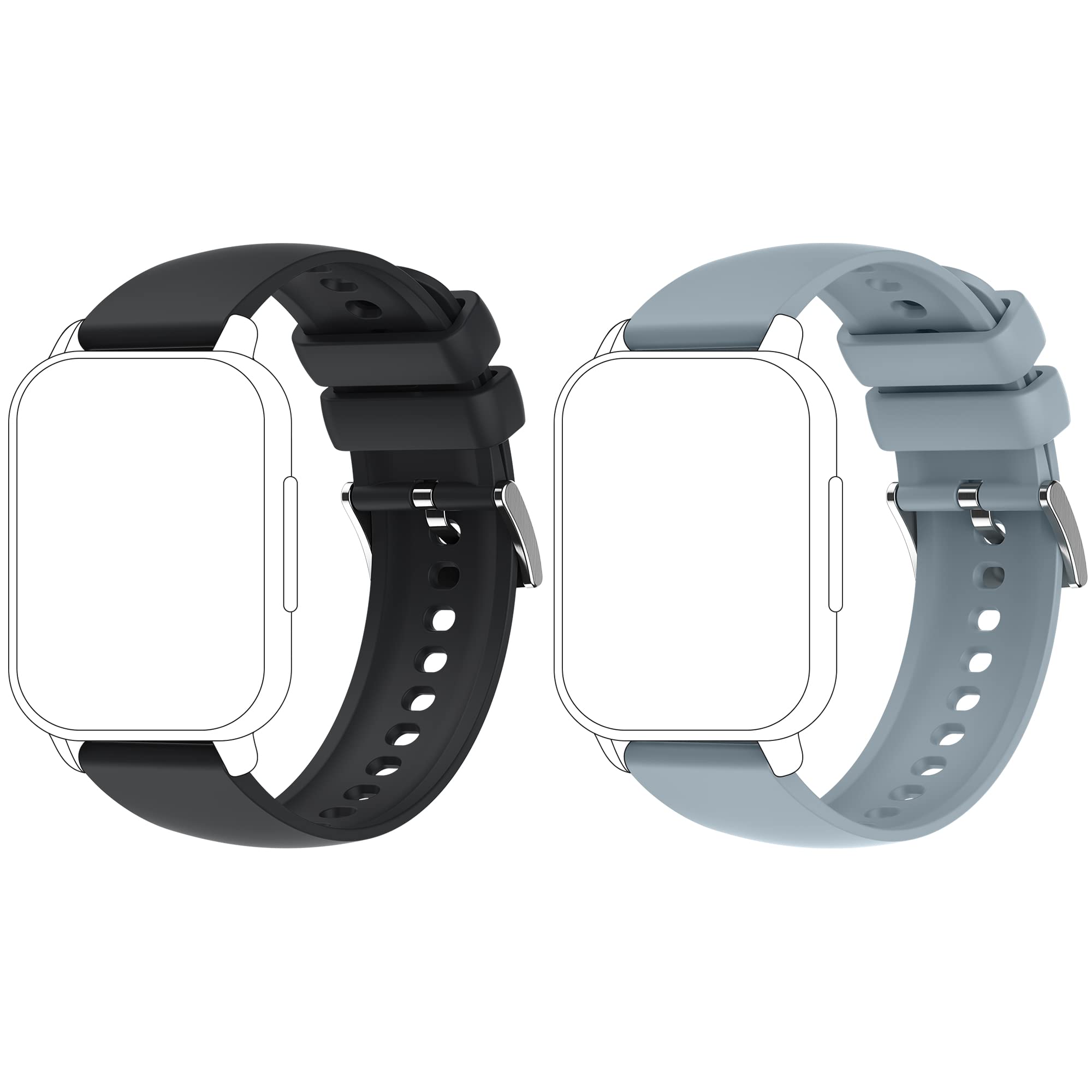 Popglory 22mm Smart Watch Bands - Adjustable Replacement Straps for Men & Women | Fitness & Daily Wear