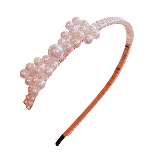 Elegant Women's Faux Pearl Headband Hair Hoop - Bowknot Pearl Hair Accessory for Ladies & Girls - Perfect for Weddings, Parties & Daily Fashion