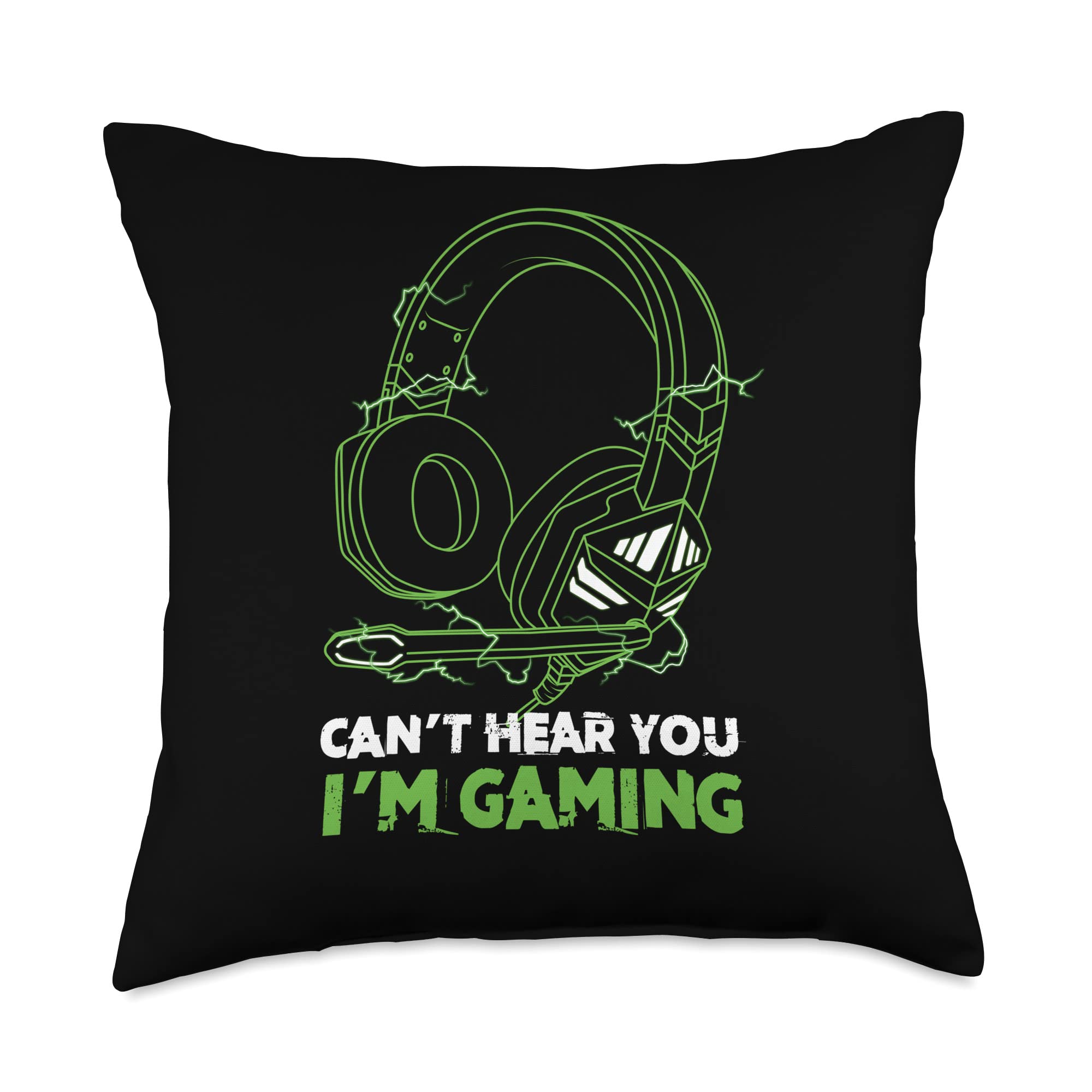 Funny Gamer Gift - 'Can't Hear You I'm Gaming' Throw Pillow 18x18 Inches Multicolor - Perfect Gaming Room Decor & Nerdy Gift for Gamers