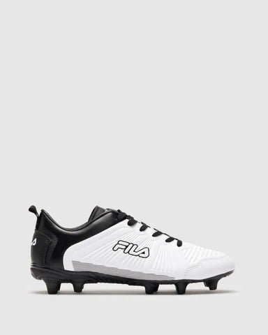 FILA Men's Era White/Black Football Cleats - Lightweight Soccer Shoes for Men with Enhanced Traction - Perfect for Training, Matches & Turf Play