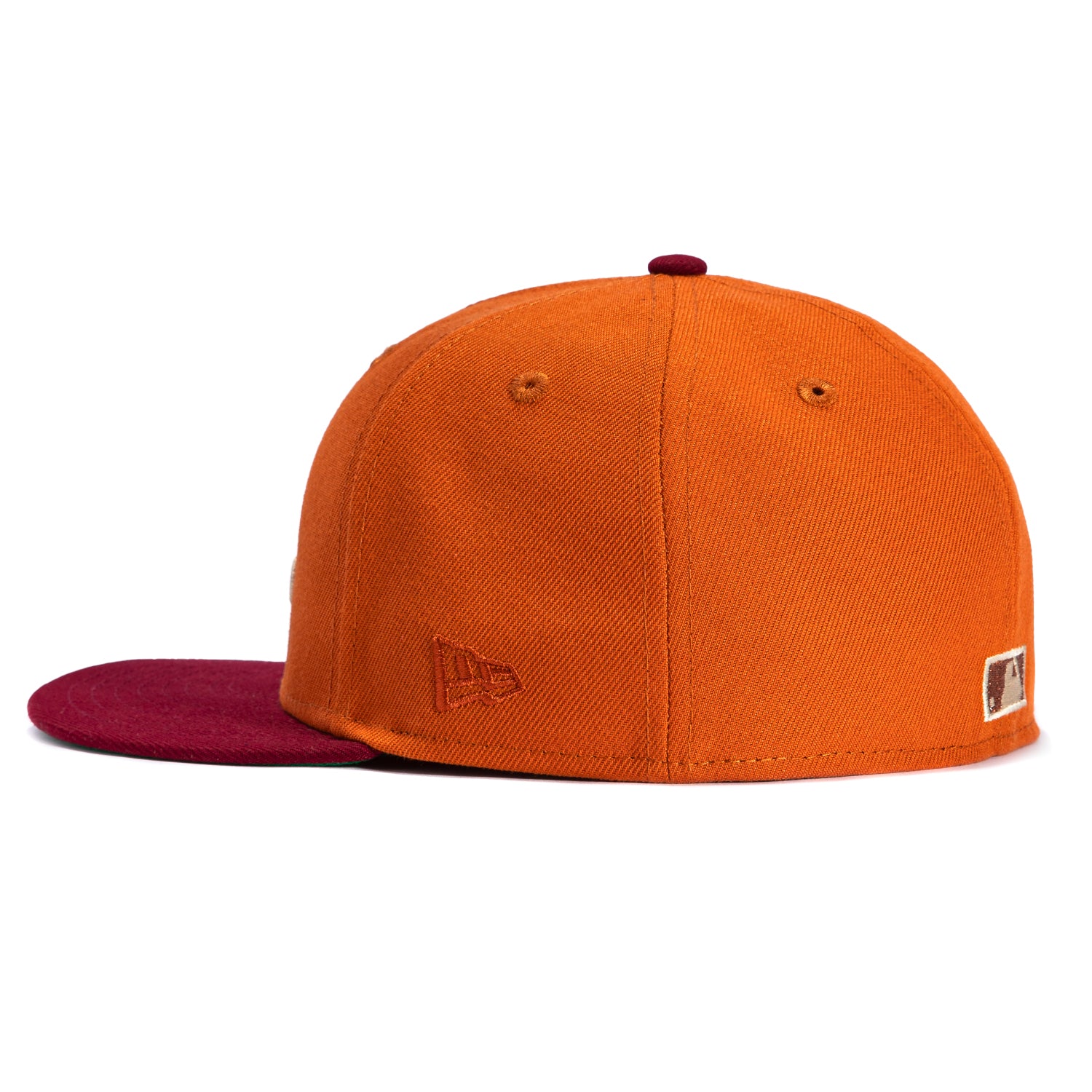 New Era 59Fifty Atlanta Braves Inaugural Season Patch Snapback Hat - Burnt Orange & Cardinal Red | MLB Baseball Cap for Fans & Collectors | Perfect for Games, Tailgating & Everyday Wear