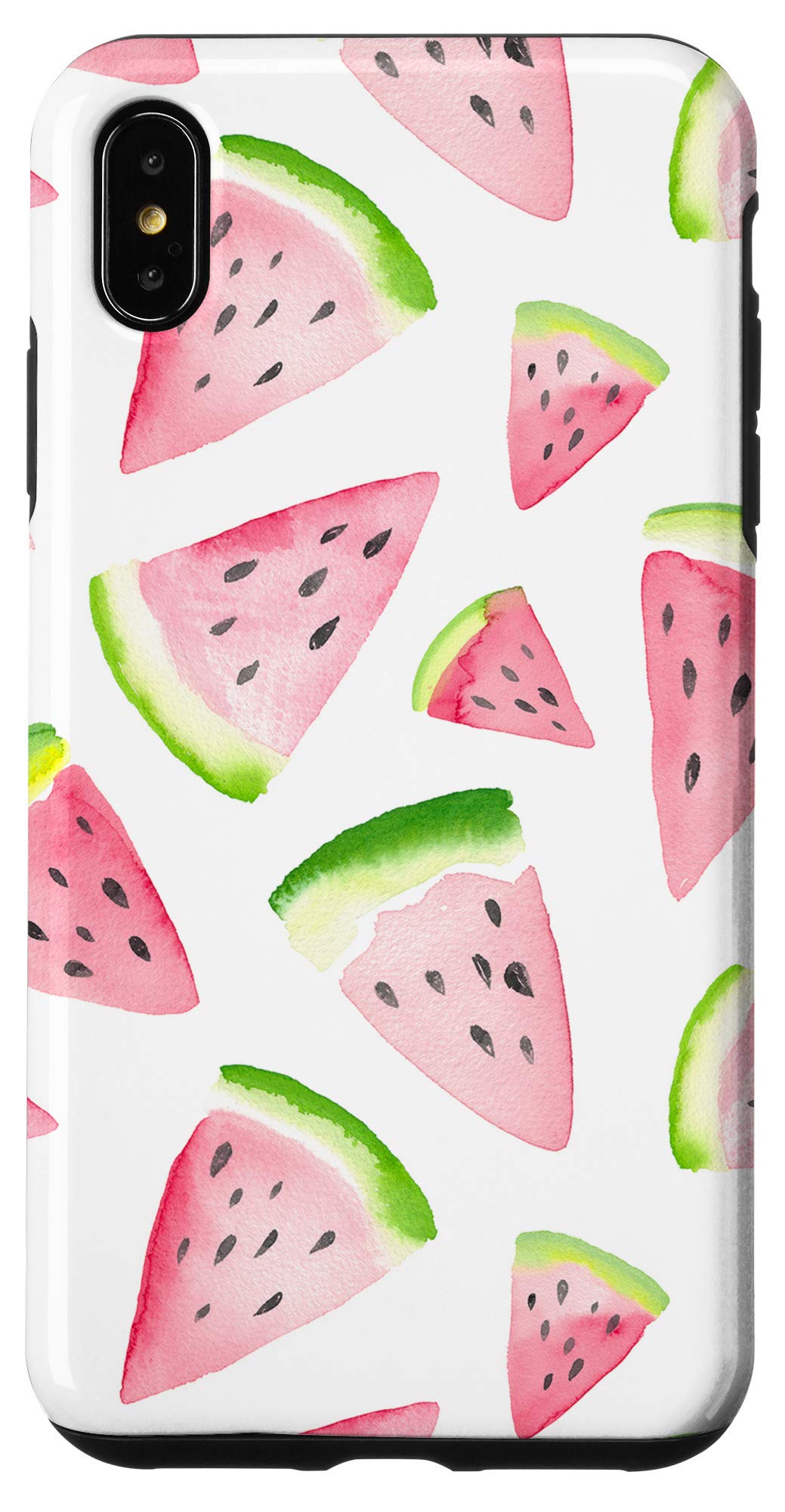 Cute Watercolor Watermelon iPhone XS Max Case - Durable Protective Phone Cover with Artistic Design for Summer, Beach, Vacation & Everyday Use