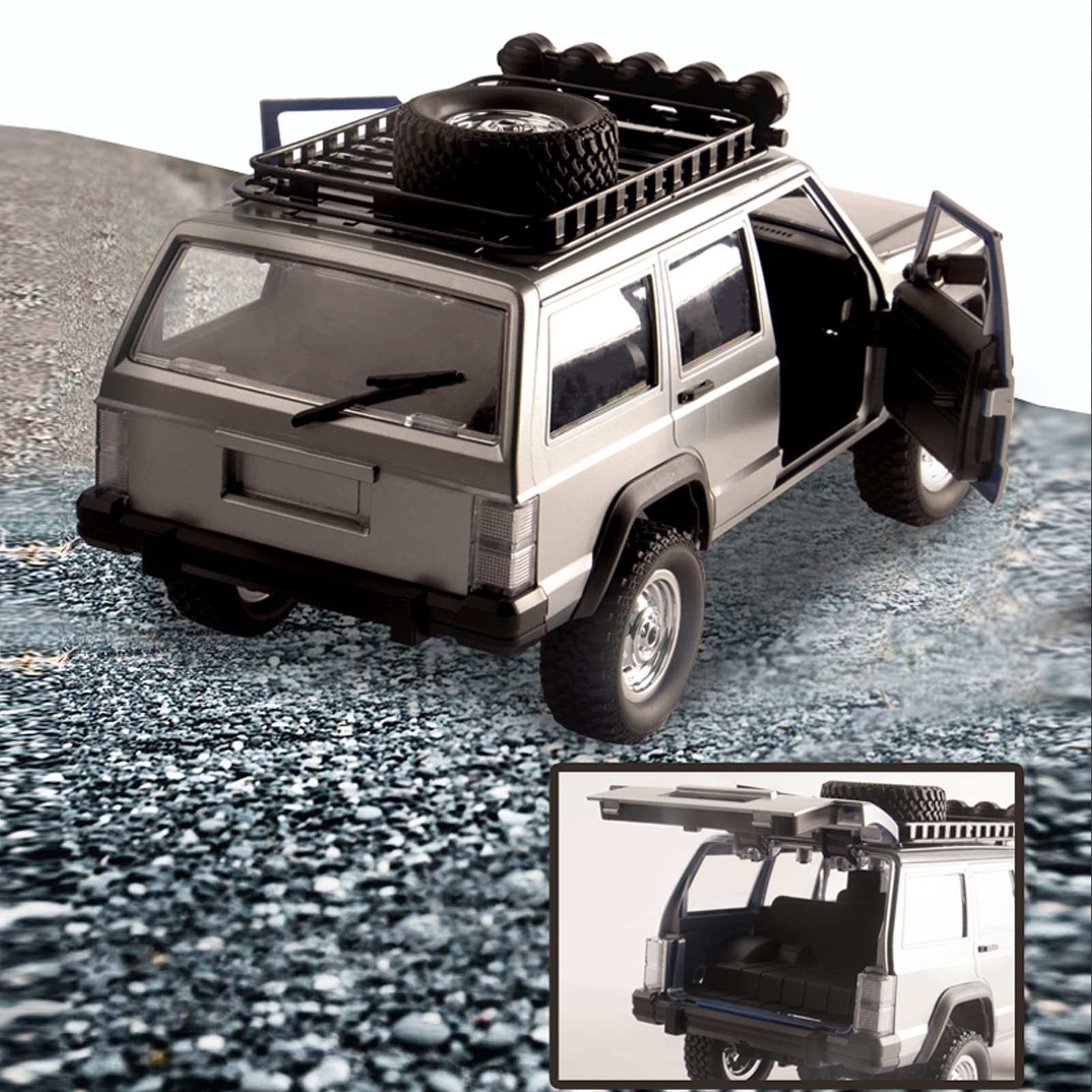 Goolsky 1:12 Scale RC Rock Crawler - 4WD Off-Road Remote Control Truck with 2.4GHz All-Terrain Climbing & LED Lights - Includes 2 Batteries for Kids & Adults (Blue) - Perfect for Outdoor Adventures, Backyard Play & RC Racing