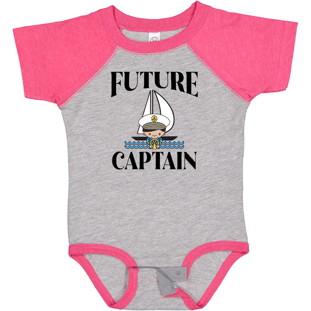 Inktastic Cute Baby Boy Sailing Captain Outfit - 100% Cotton Infant Bodysuit for Newborns & Toddlers | Perfect for Nautical Theme Parties, Photo Shoots & Everyday Wear