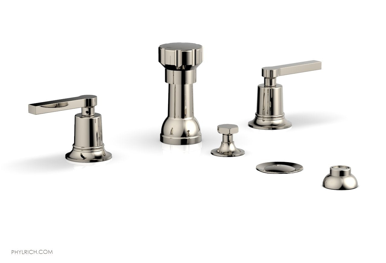 HEX MODERN 4-Hole Bidet Faucet Set with Lever Handles - Matte Black Finish - Model 501-61 - Perfect for Bathroom Renovation & Modern Toilet Upgrades