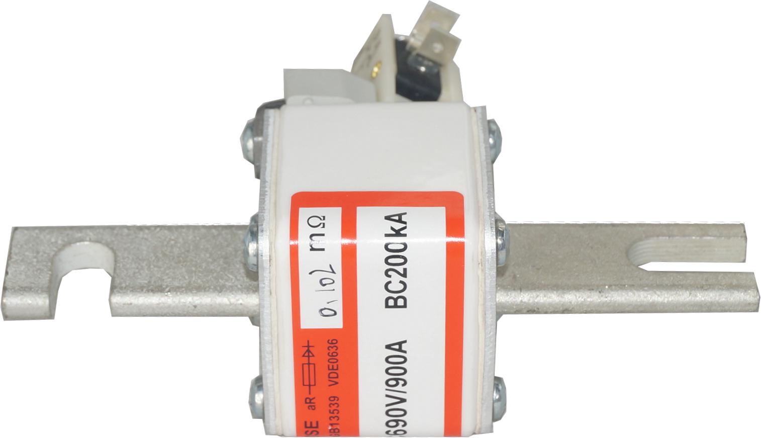 High Amp Semiconductor Fuse 600A 690VAC DIN 43653 Square Body with Indicator & Microswitch - 200kA Breaking Capacity for Industrial Power Protection