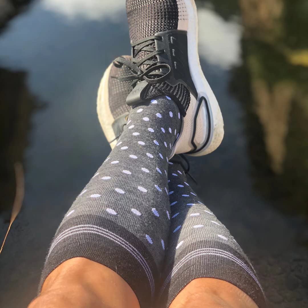 JAVIE Comfy Merino Wool Graduated Compression Socks (15-20mmHg) for Women & Men - Knee High Support Stockings for Travel, Sports & Circulation