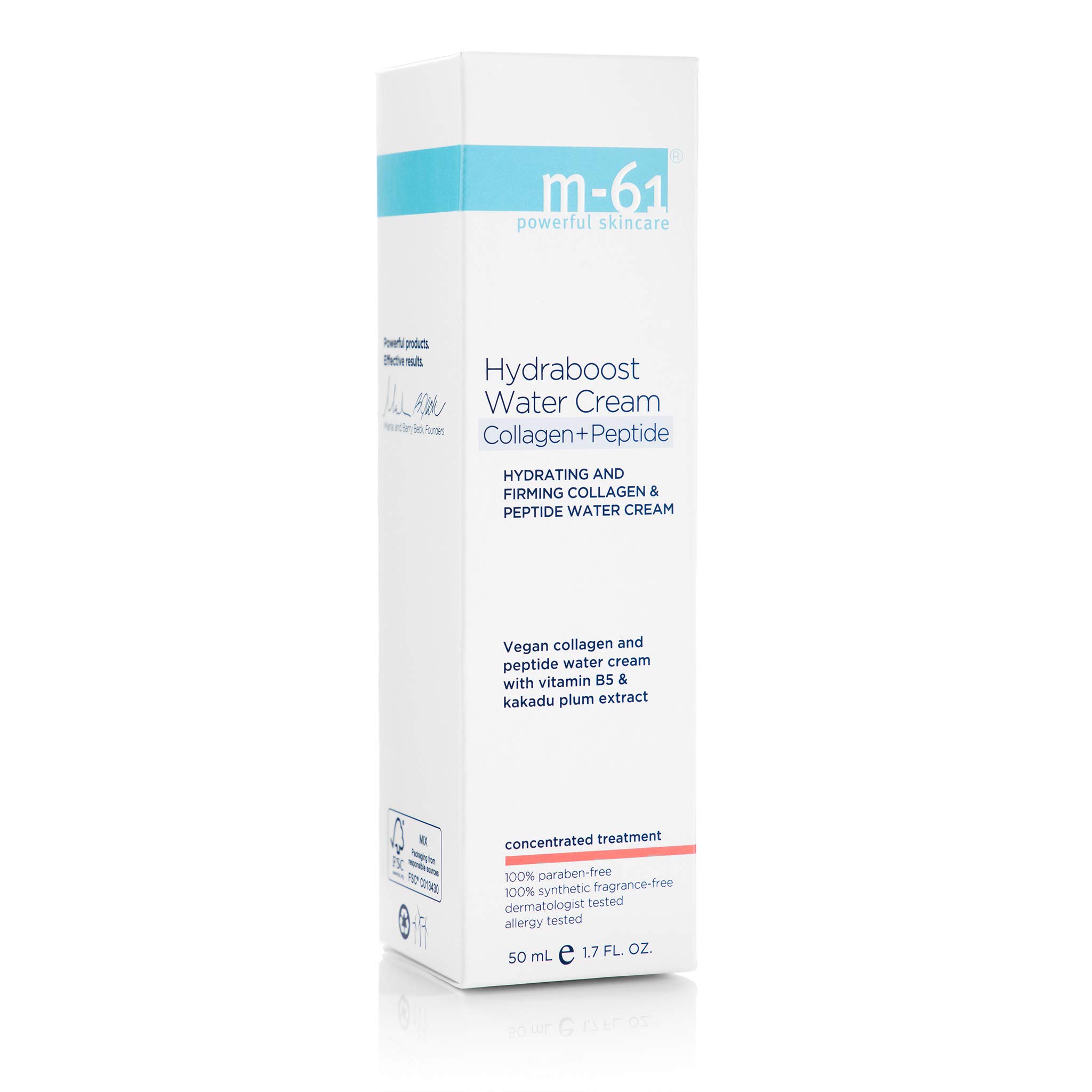 M-61 Hydraboost Collagen+Peptide Water Cream - Lightweight Anti-Wrinkle Face Moisturizer for Hydration & Skin Elasticity | Daily Skincare for Dry, Aging Skin | Perfect for Morning & Night Routine